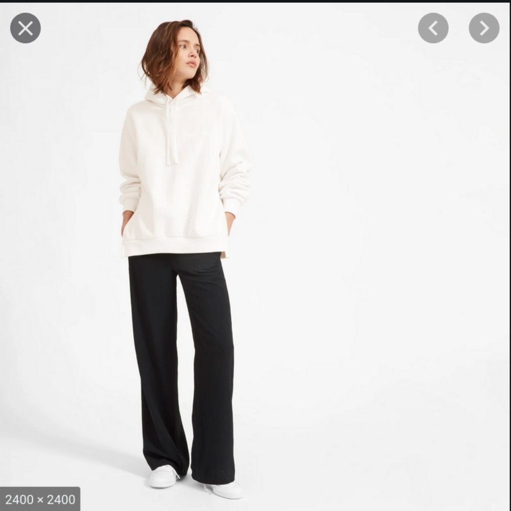 The Oversized Fleece Hoodie Everlane white small